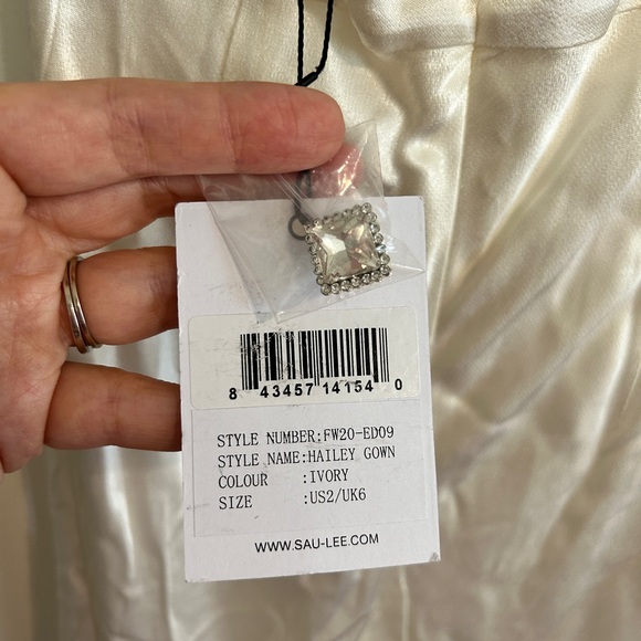 CLOSET CLOSING Sau Lee Hailey Gown in Ivory Sz 2 Revolve - Picture 5 of 9